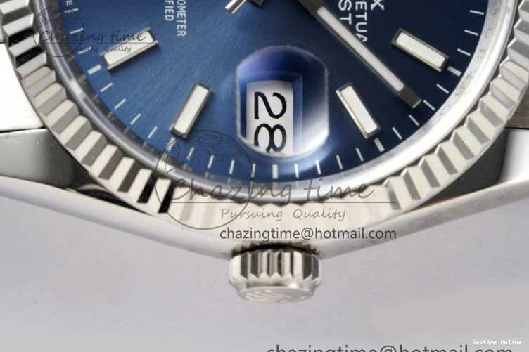 0103 EasyCare DateJust 36 DIWF 1:1 Best Edition 904L Steel Blue Stick Dial on Jubilee Bracelet SA 2317